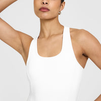 Mellowâ„¢ Rib Scoop Neck Vest with Built in Bra Shelf | White