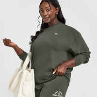 Classic Oversized Lightweight Long Sleeve Top | Dark Khaki