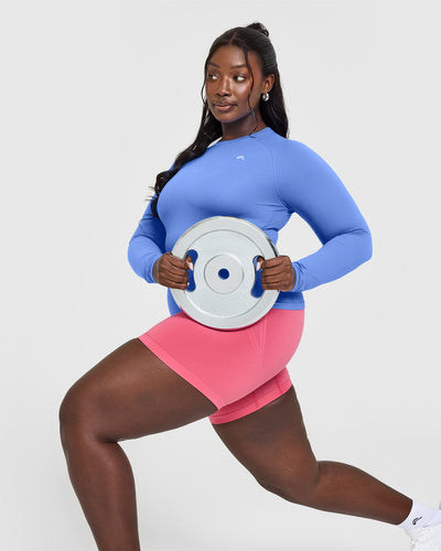 Go To Seamless Fitted Long Sleeve Top | Light Glaucous Blue