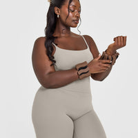 SoftMotion™ Strappy Mid Vest with Built in Bra Shelf | Warm Sand