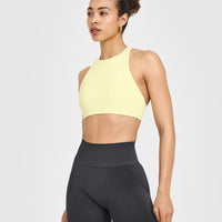 EasyLift™ High Neck Sports Bra | Pastel Yellow