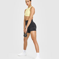 EasyLift™ High Neck Sports Bra | Pastel Yellow