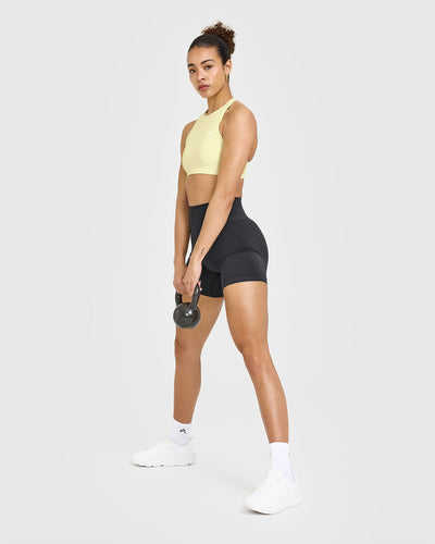 EasyLift™ High Neck Sports Bra | Pastel Yellow