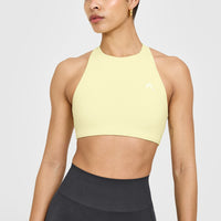 EasyLift™ High Neck Sports Bra | Pastel Yellow