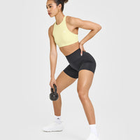 EasyLift™ High Neck Sports Bra | Pastel Yellow