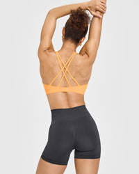 EasyLift™ High Neck Sports Bra | Powdered Orange