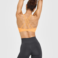 EasyLift™ High Neck Sports Bra | Powdered Orange