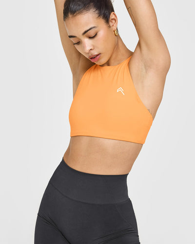 EasyLift™ High Neck Sports Bra | Powdered Orange