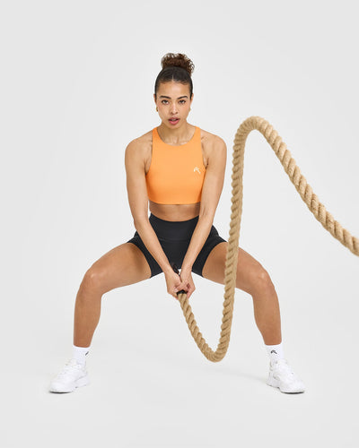 EasyLift™ High Neck Sports Bra | Powdered Orange