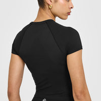 Go To Seamless Fitted Mid Top | Black