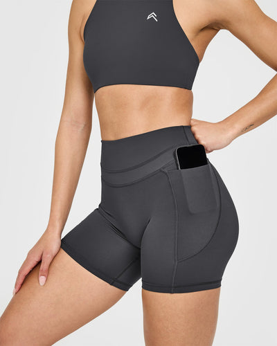Unified High Waisted Pocket Shorts 6" | Coal