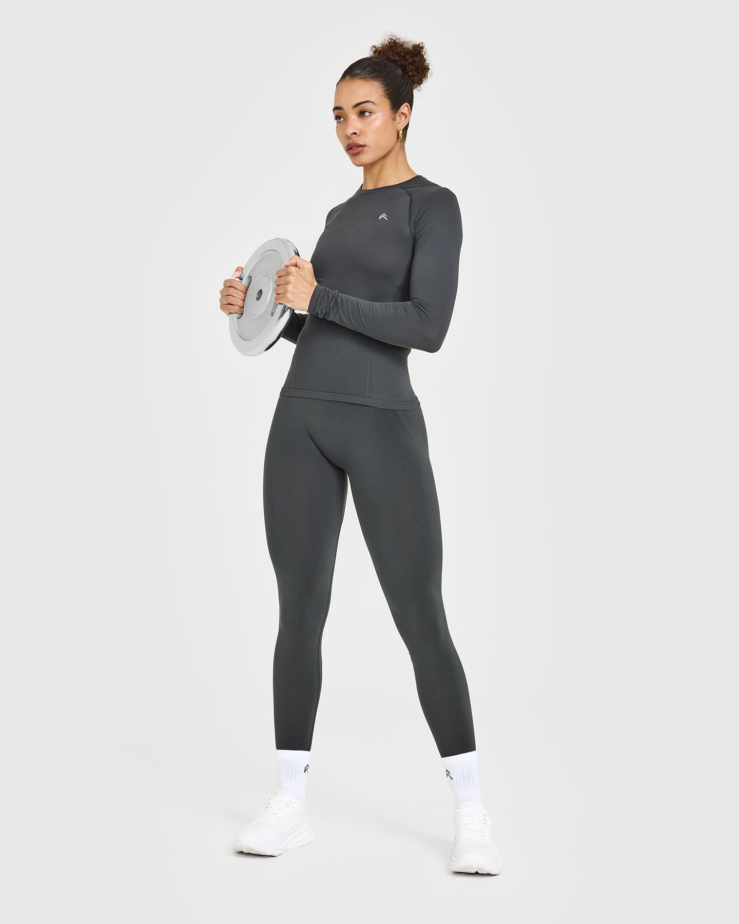 Go To Seamless Fitted Long Sleeve Top | Coal