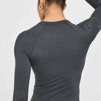 Go To Seamless Fitted Long Sleeve Top | Coal