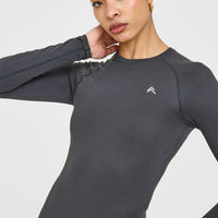 Go To Seamless Fitted Long Sleeve Top | Coal