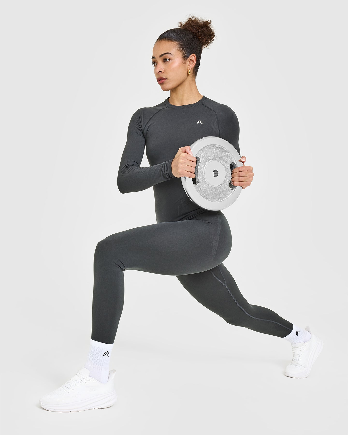 Go To Seamless Fitted Long Sleeve Top | Coal