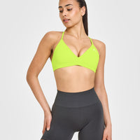 EasyLift™ Ultra Minimal V Neck Bralette | Charged Lime Green