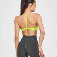 EasyLift™ Ultra Minimal V Neck Bralette | Charged Lime Green