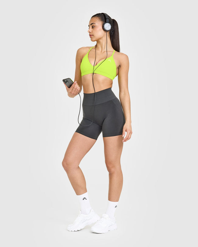 EasyLift™ Ultra Minimal V Neck Bralette | Charged Lime Green