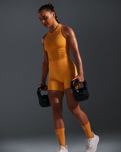 Go To Seamless Fitted Mid Vest | Powdered Orange