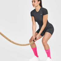 Go To Seamless Fitted Mid Top | Coal