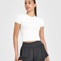 Go To Seamless Fitted Mid Top | White