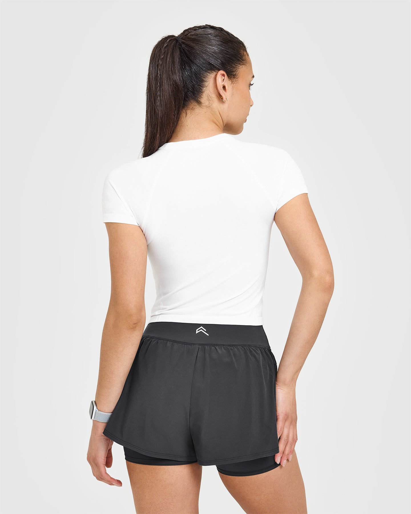 Go To Seamless Fitted Mid Top | White
