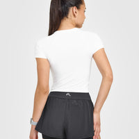 Go To Seamless Fitted Mid Top | White