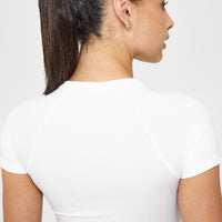 Go To Seamless Fitted Mid Top | White