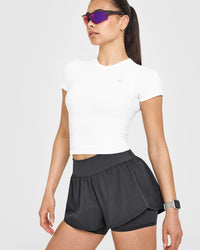 Go To Seamless Fitted Mid Top | White