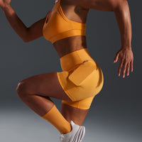 Unified High Waisted Pocket Shorts 6" | Powdered Orange