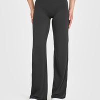 SoftMotion™ Straight Leg Bottoms with White Logo | Soft Black