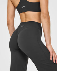 SoftMotion™ Straight Leg Bottoms with White Logo | Soft Black