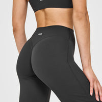 SoftMotion™ Straight Leg Bottoms with White Logo | Soft Black