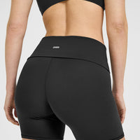 SoftMotion™ Fold Over Shorts 6" | Soft Black