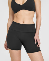 SoftMotion™ Fold Over Shorts 6" | Soft Black