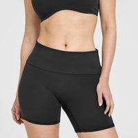 SoftMotion™ Fold Over Shorts 6" | Soft Black
