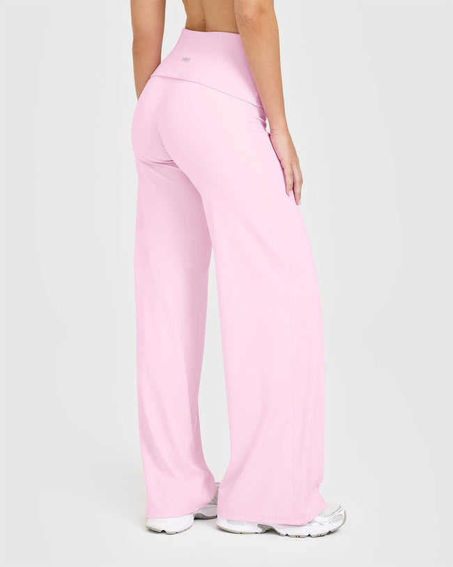 SoftMotion™ Fold Over Straight Leg Bottoms | Chalk Pink