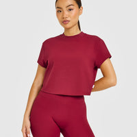 Cotton Relaxed T-Shirt | Crimson Red
