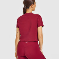 Cotton Relaxed T-Shirt | Crimson Red