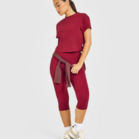 Cotton Relaxed T-Shirt | Crimson Red