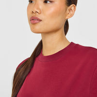 Cotton Relaxed T-Shirt | Crimson Red