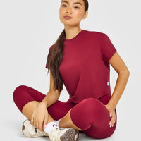 Cotton Relaxed T-Shirt | Crimson Red