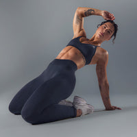 EnhanceLift™ Seamless Leggings with White Logo | True Blue