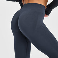 EnhanceLift™ Seamless Leggings with White Logo | True Blue