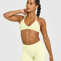 EnhanceLift™ Seamless Minimal Halter Neck Bralette | Pastel Yellow