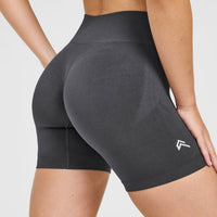 EnhanceLift™ Seamless Shorts with White Logo | Coal