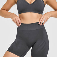 EnhanceLift™ Seamless Shorts with White Logo | Coal