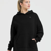 All Day Longline Hoodie | Black