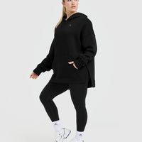 All Day Longline Hoodie | Black