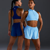 EasyLift™ Zip High Neck Sports Bra | Arctic Blue